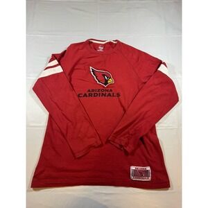 Majestic Shirt Mens Size M Red Arizona Cardinals NFL Long Sleeve Stripe VTG
